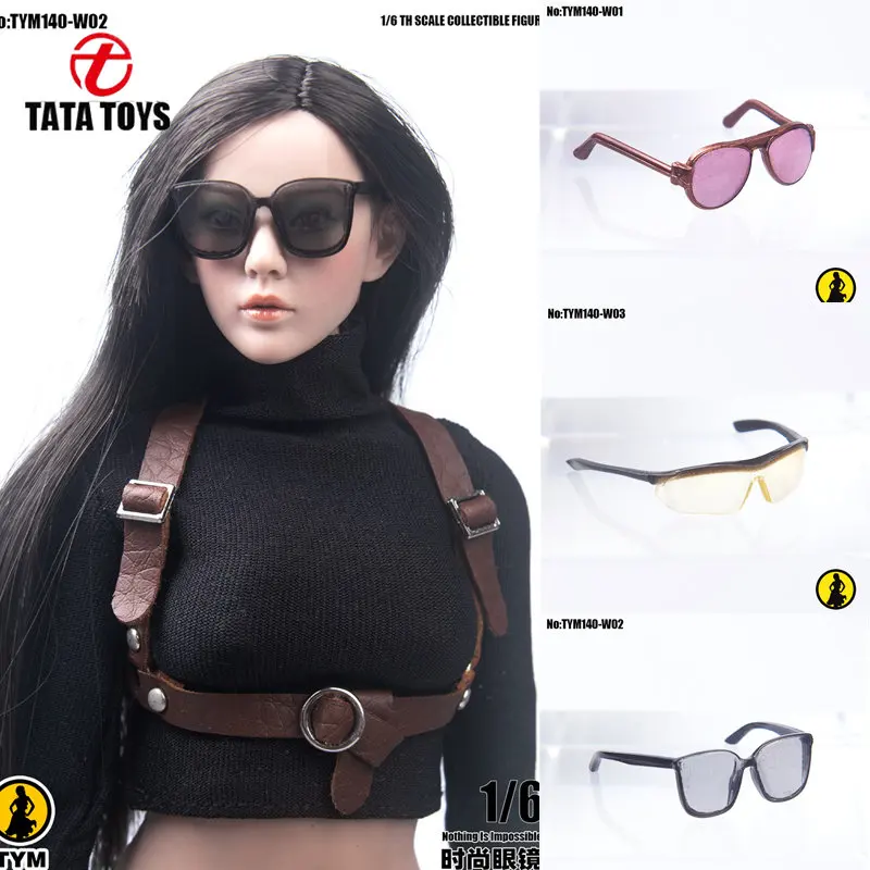 

TYM140 масштаб 1/6, мужские и женские очки скульптурой головы, солнцезащитные очки, подходят для 12-дюймовой фигурки, модель тела