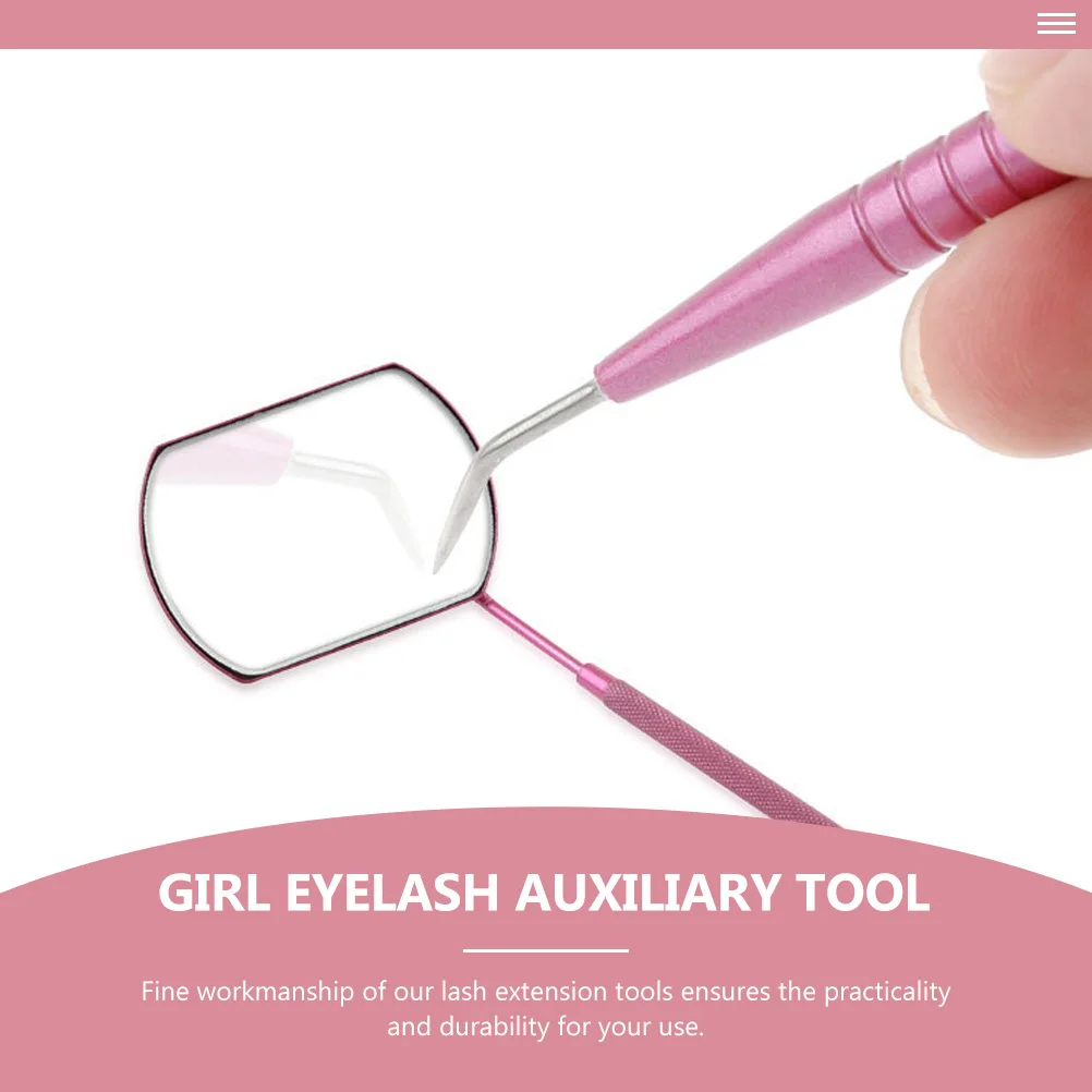 NOLITOY 1 Set Pinzette per ciglia in acciaio inossidabile Applicatore per permanente Pennello Ago Strumento per specchio portatile Rosso