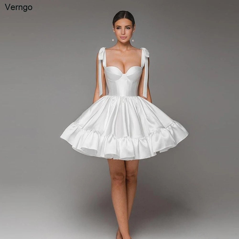 

Verngo A-line Short Birthday Party Dress Sleeveless Sweetheart Satin Prom Gown Lace Up Homecoming Formal Occasion Dress