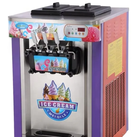 

Commercial Soft Ice Cream Machine Desktop Ice Cream Machine Small Three Color Ice Cream Machine