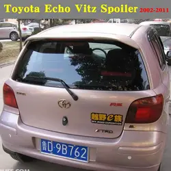 ABS Material Car Rear Wing Primer Carbon fiber look Glossy black Unpainted Color Rear Spoiler For Toyota Echo Vitz 2002-2011