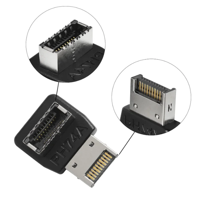 90 Degree Right Angle Front USB-C USB3.1/3.0 Computer Motherboard PCI Converternverter Type-E  TYPE-C USB 3.0 A Male to Female