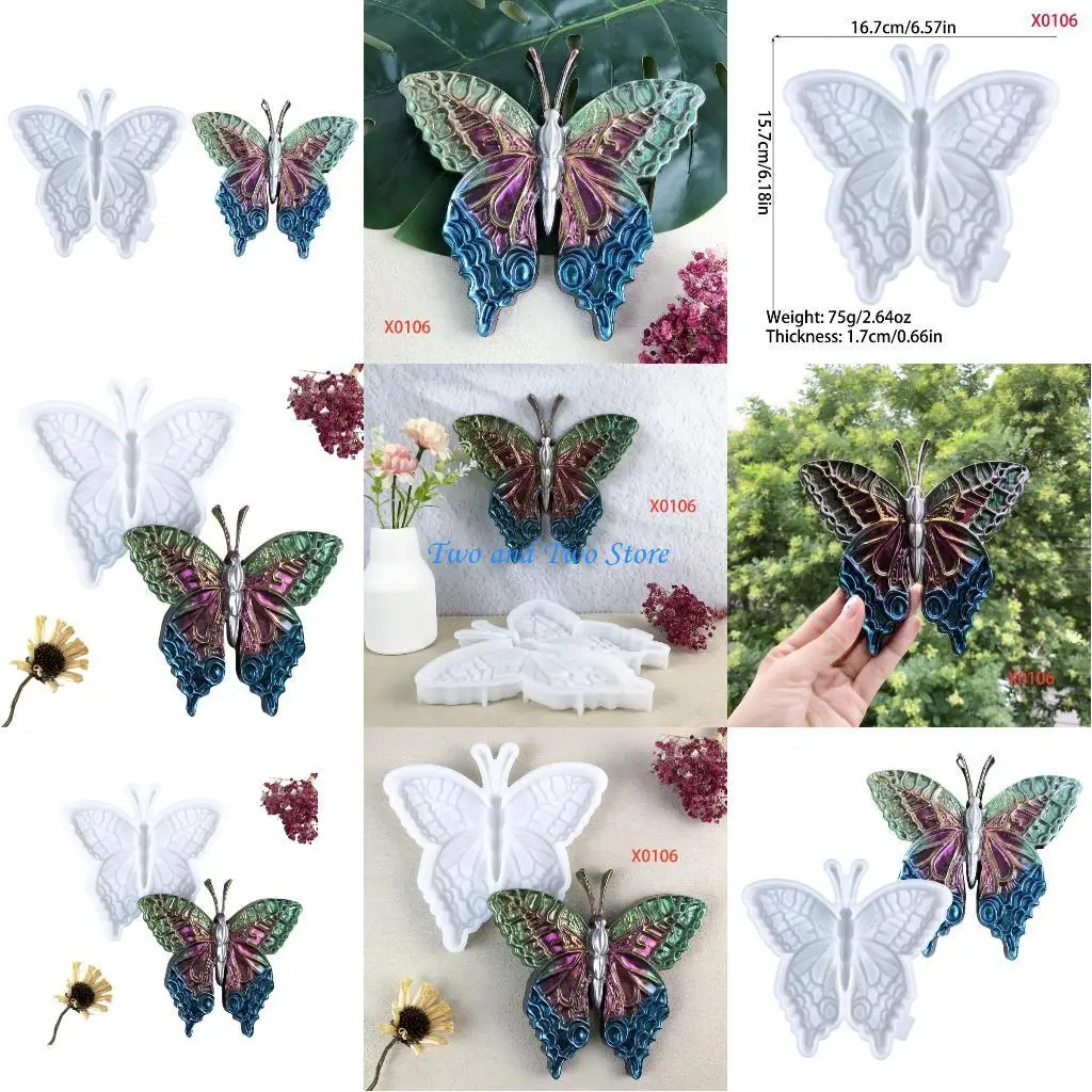 

HX6F Crystals Clear Butterfly Sturdy Silicone Mold for Resin Wall Decoration