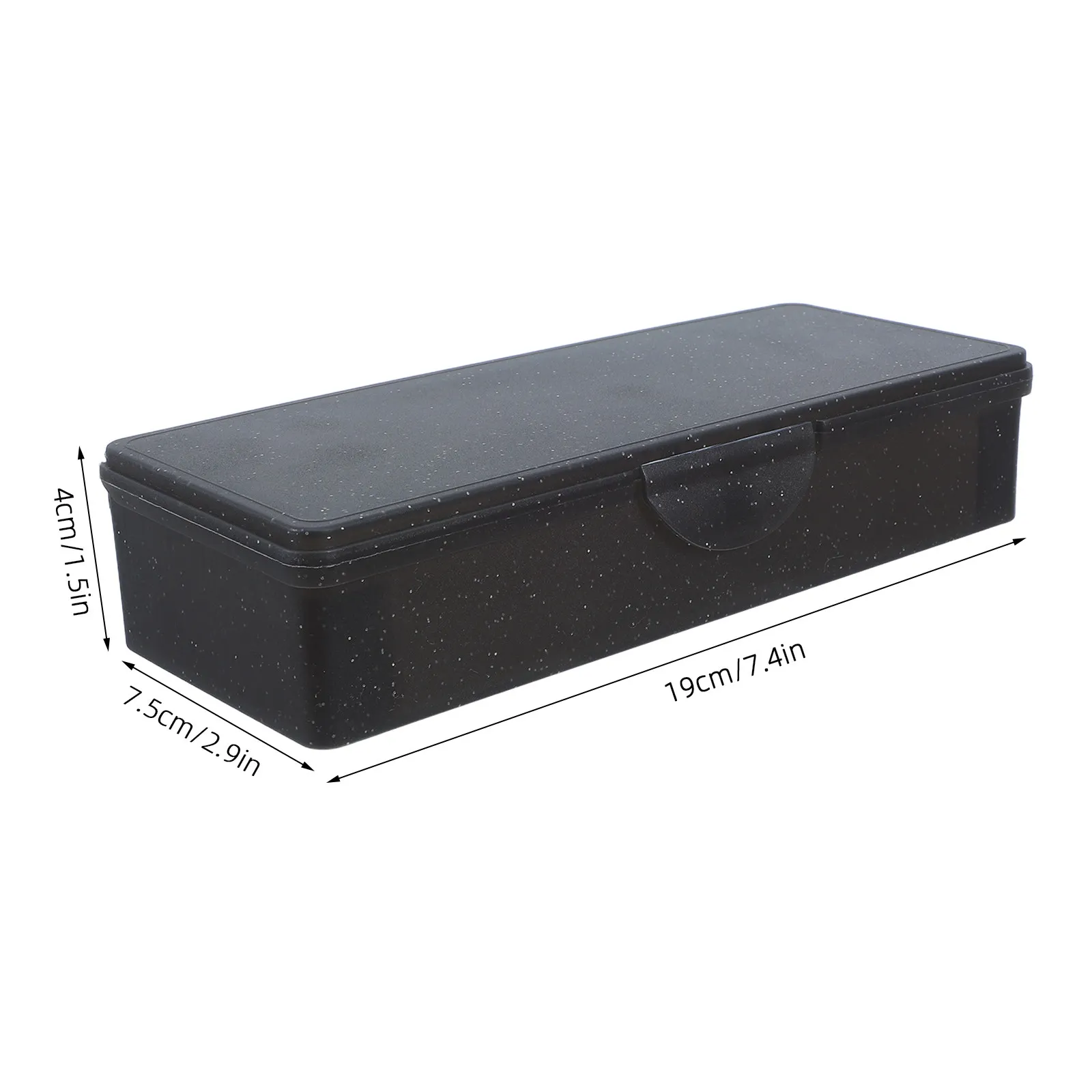 2Pcs Plastic Pencil Case Black Hard Lid Rectangular Large Capacity Organizer Box for School Supplies Office Pencil Box