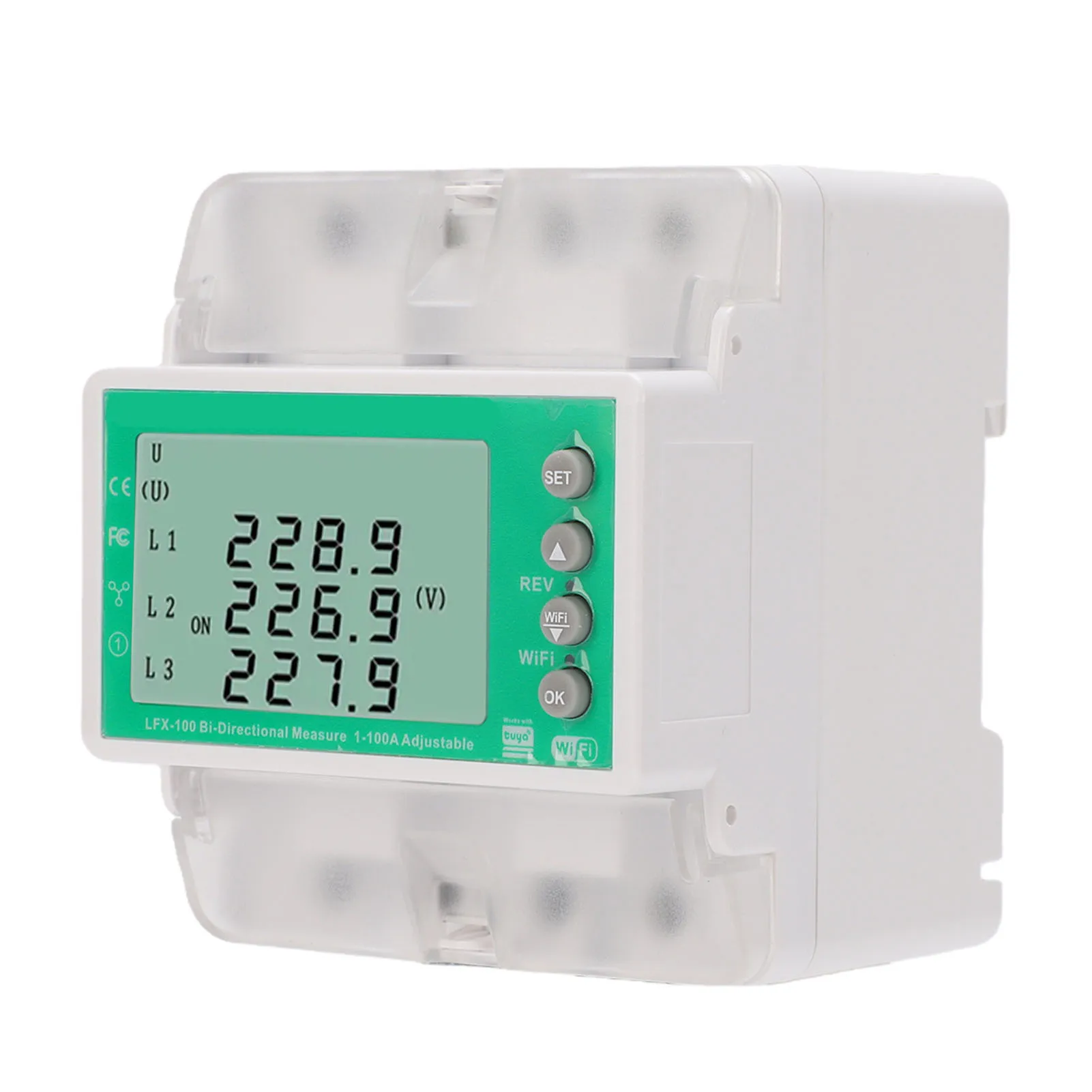 WiFi Energy Meter Circuit Breaker 80A LCD Display 3 Phase 4 Wire Electricity Meter Protector Mobile Remote Control Timer Switch