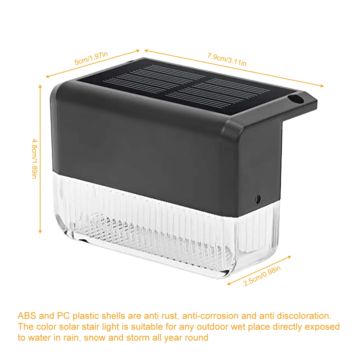 4 pçs led solar luz da escada lâmpada ao ar livre à prova dwaterproof água cerca luz luzes do jardim decoração para caminho quintal pátio passo luz solar