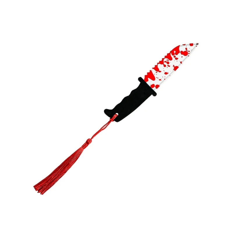 علامة صفحة بطابع الهالوين مع شرابات من الأكريليك وإشارات مرجعية لكتب الرعب وأقلام تحديد صفحة ومستلزمات القراءة للطلاب