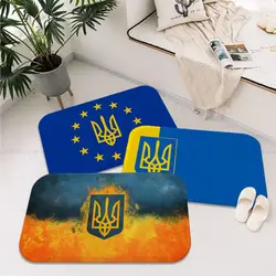 Flag Of Ukraine Hallway Carpet INS Style Soft Bedroom Floor House Laundry Room Mat Anti-skid Bedside Area Rugs