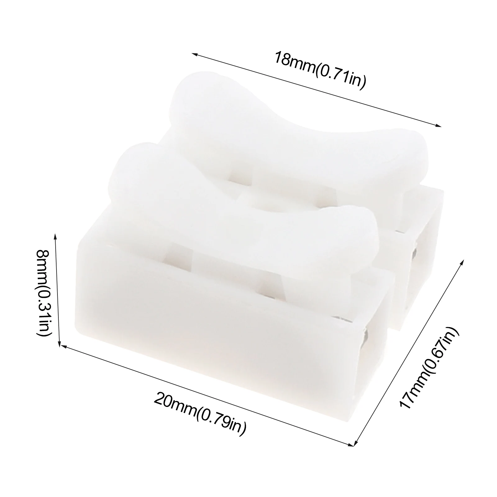 CH-2 2P Push Type Self Locking Quick Terminal Blocks for Lighting / Household Appliances / Electrical Controls