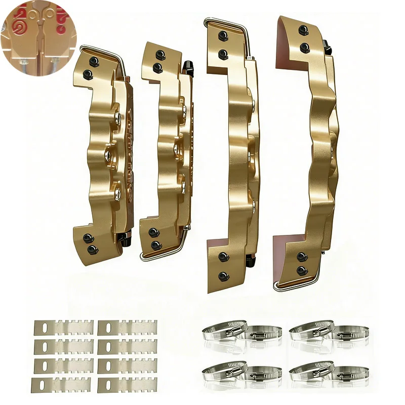 

Комплект из 2*2 шт. креплений на винтах, накладки на суппорты из АБС-пластика, золотистый 3D-стиль для BMW, Audi, Mercedes-Benz, Lexus (в комплекте с крепежом)