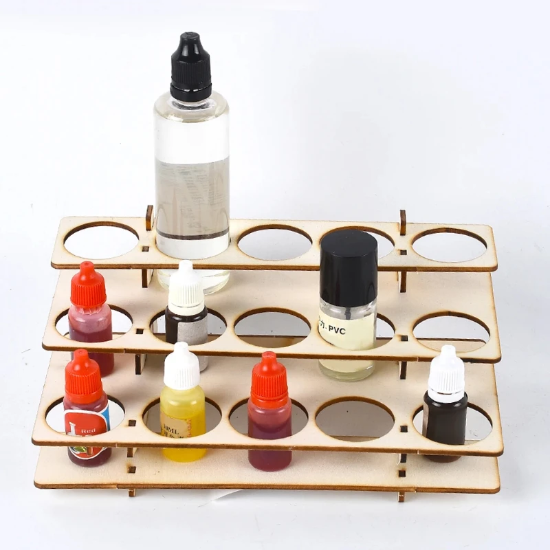

Wood Module Paint Rack Bottles Stand for DIY Art Painting Spraying Hobby Tools Bottle Holder Storage Shelf