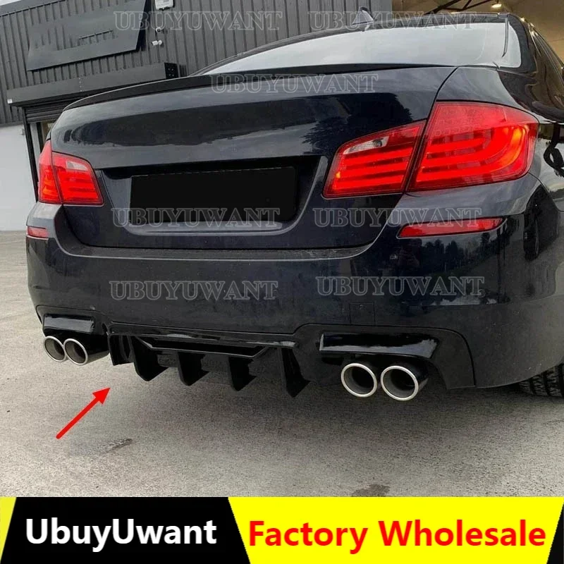 

UBUYUWANT CARBON LOOK For BMW F10 M Sport 2011-2016 Bumper Rear Quad Diffuser Lip M5 Style