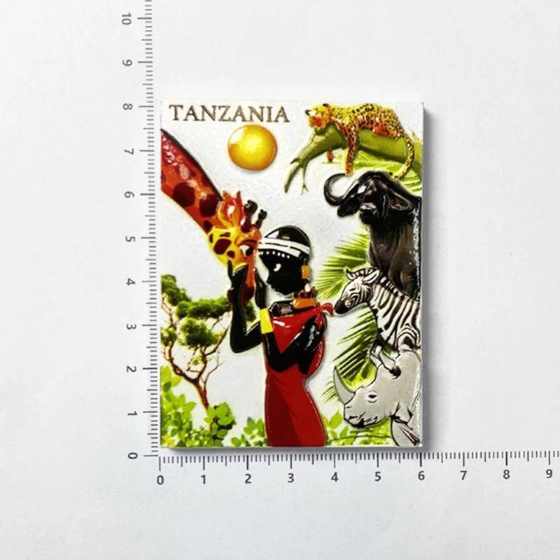 Tanzania Tourism souvenirs Home decoration Items Collection Arts and Crafts Gifts Humanities, animals 3D stereo refrigerator mag