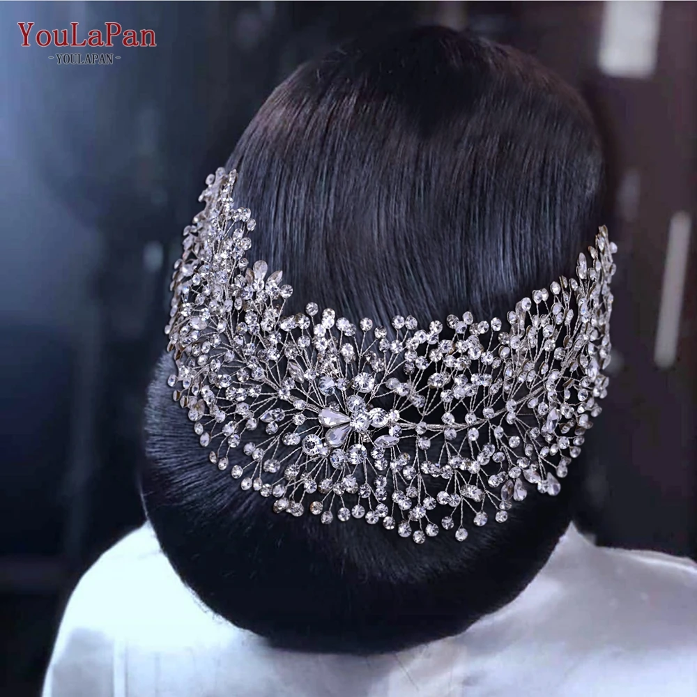 YouLaPan Wedding Tiaras Bridal Headbands Rhinestone Headwear Princess Crown Headdress for Woman Headband Wedding Headpiece HP415