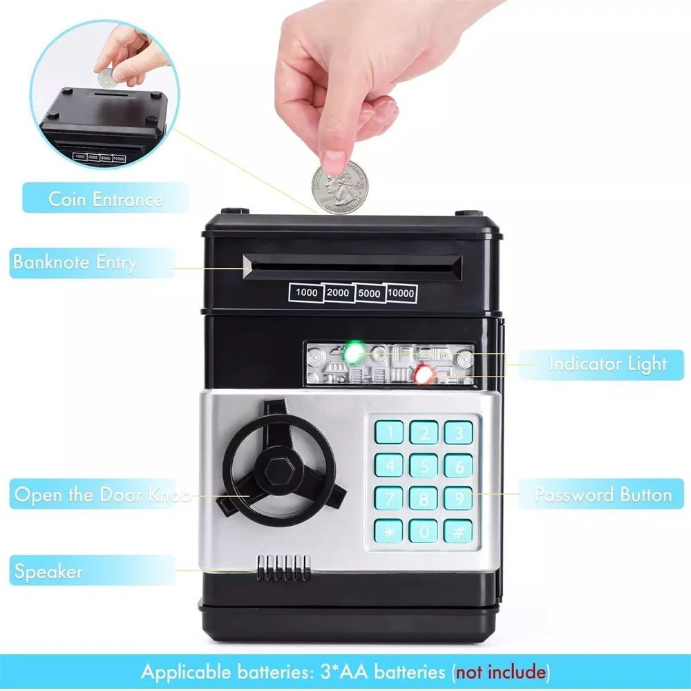 Kids Money Bank, Electronic Password Piggy Bank Mini ATM Cash Coin Money Box for Kids Birthday Toy for Children,ATM Banks Box