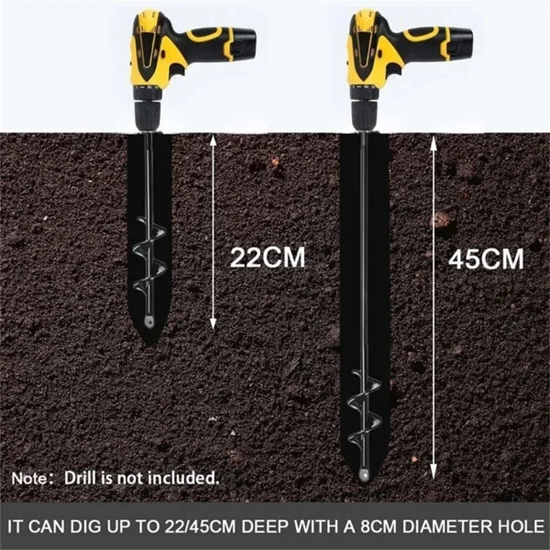 

D5 Planter Auger Spiral Drill Bit Flower Planter Earth Planting Hole Cutter Drill Bits Digger Tool Garden Plant Tool Accessories