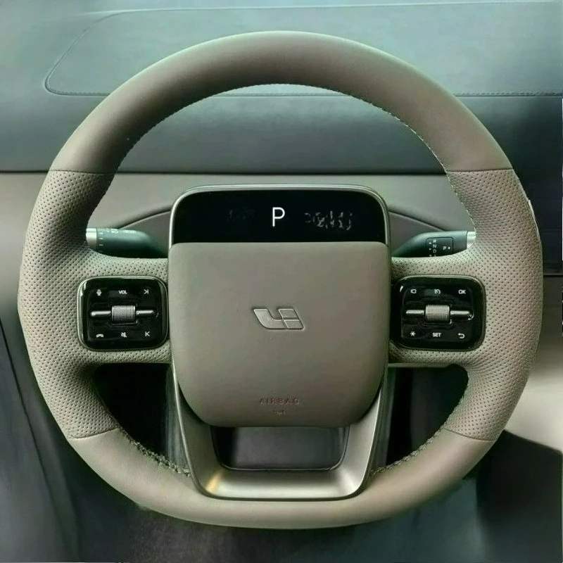 

Hand-stitched renovation ultra-thin Non-slip grey leather steering wheel cover For ideal L6 L7 L8 L9 i6 i8 MEGA 2023-2025