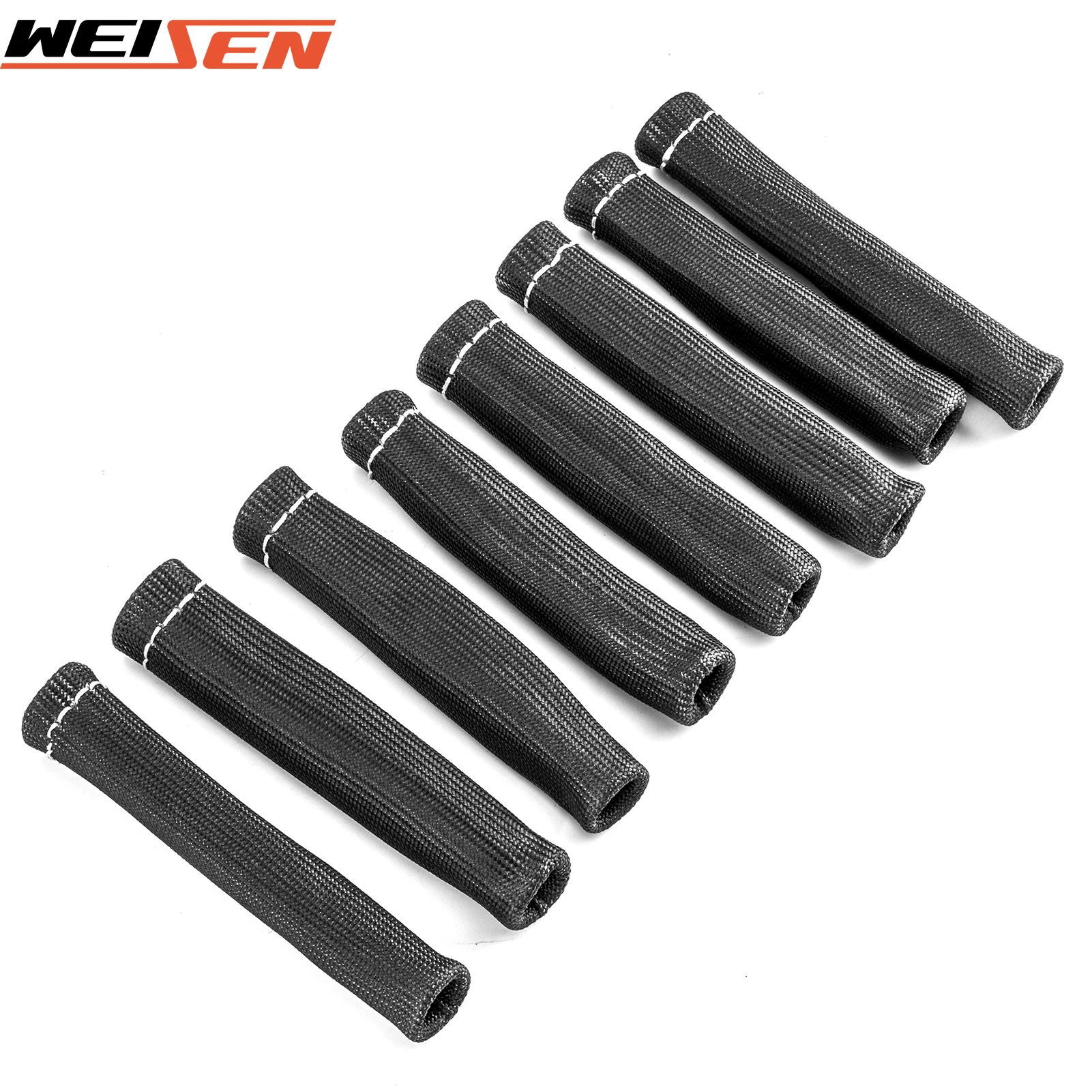 Universal 8 Pcs 2500 Degree Spark Plug Wire Boots Protector Sleeve Heat Shield Cover for All Angled & Straight Boots Car Parts