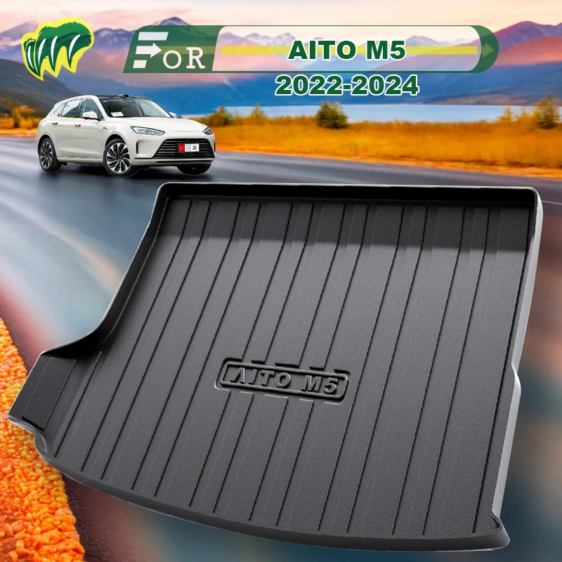 

For HUAWEI AITO M5 2022-2024 TPE Custom Fit Car Trunk Mat All Season Black Cargo Mat 3D Shaped Laser Measured Trunk Liners