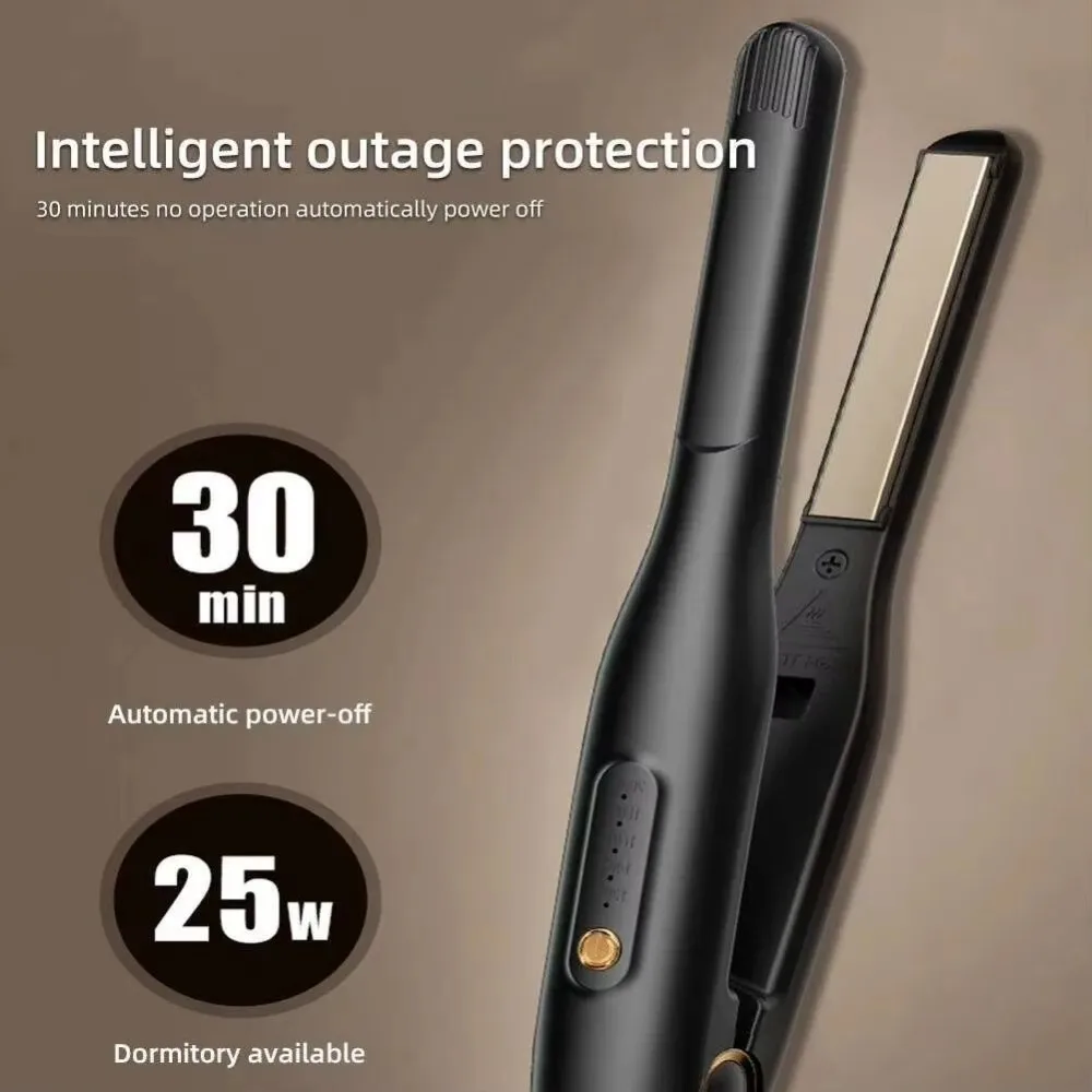 Non-slip Handle 2 in 1 Hair Straightener Auto Power-off Plastic Casing Home Hair Curler Heat-proof Rapid Heating