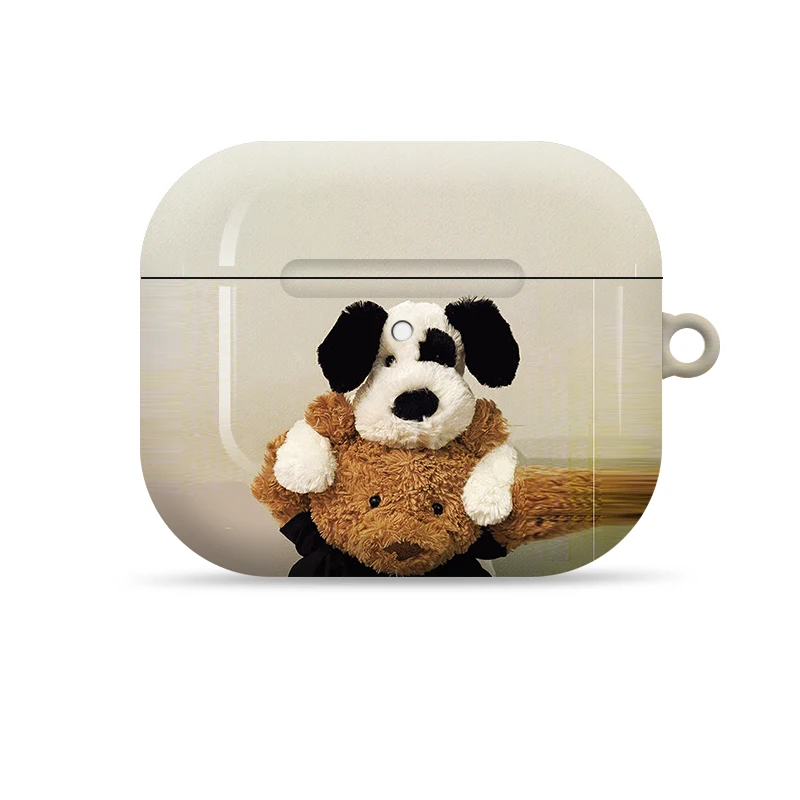 

Korean Cute Puppy Brown Art Ink Telephone Line Cat Pendant Shockproof Protective Case Cover for AirPods 1 2 3 AirPods Pro Pro 2