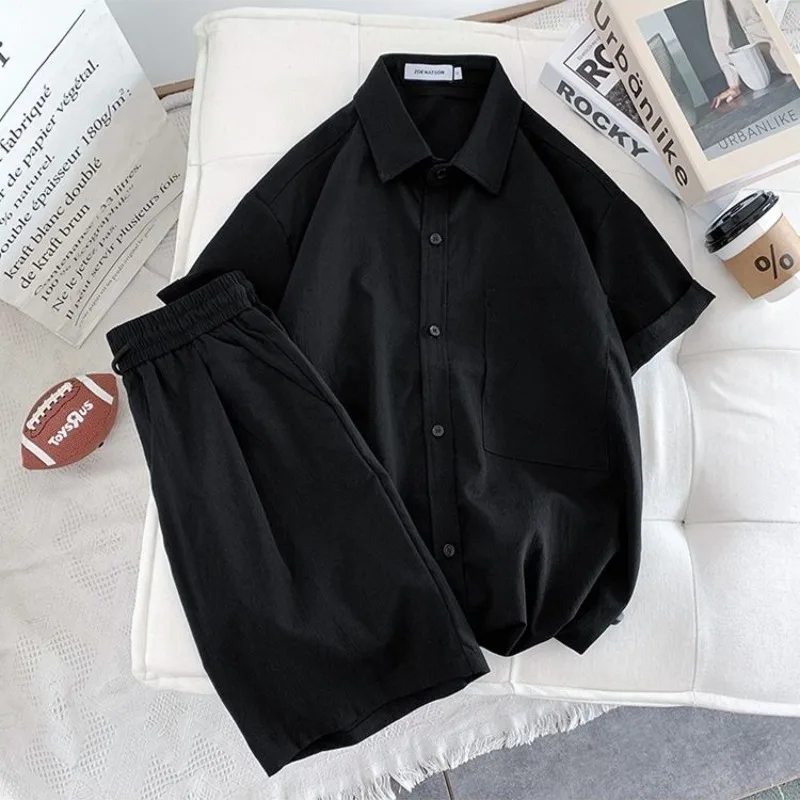 

Men's Cotton Linen Athletic Set Summer Lightweight Loose Fit Plus Size 150kg Casual Activewear Two Piece