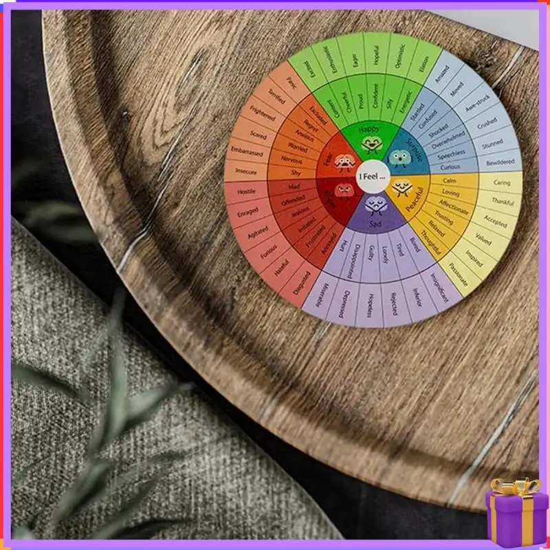 

Advanced Feelings Wheel Therapy Wooden Coping Wheel Chart Gifts For School, Therapy Office For School Counselors