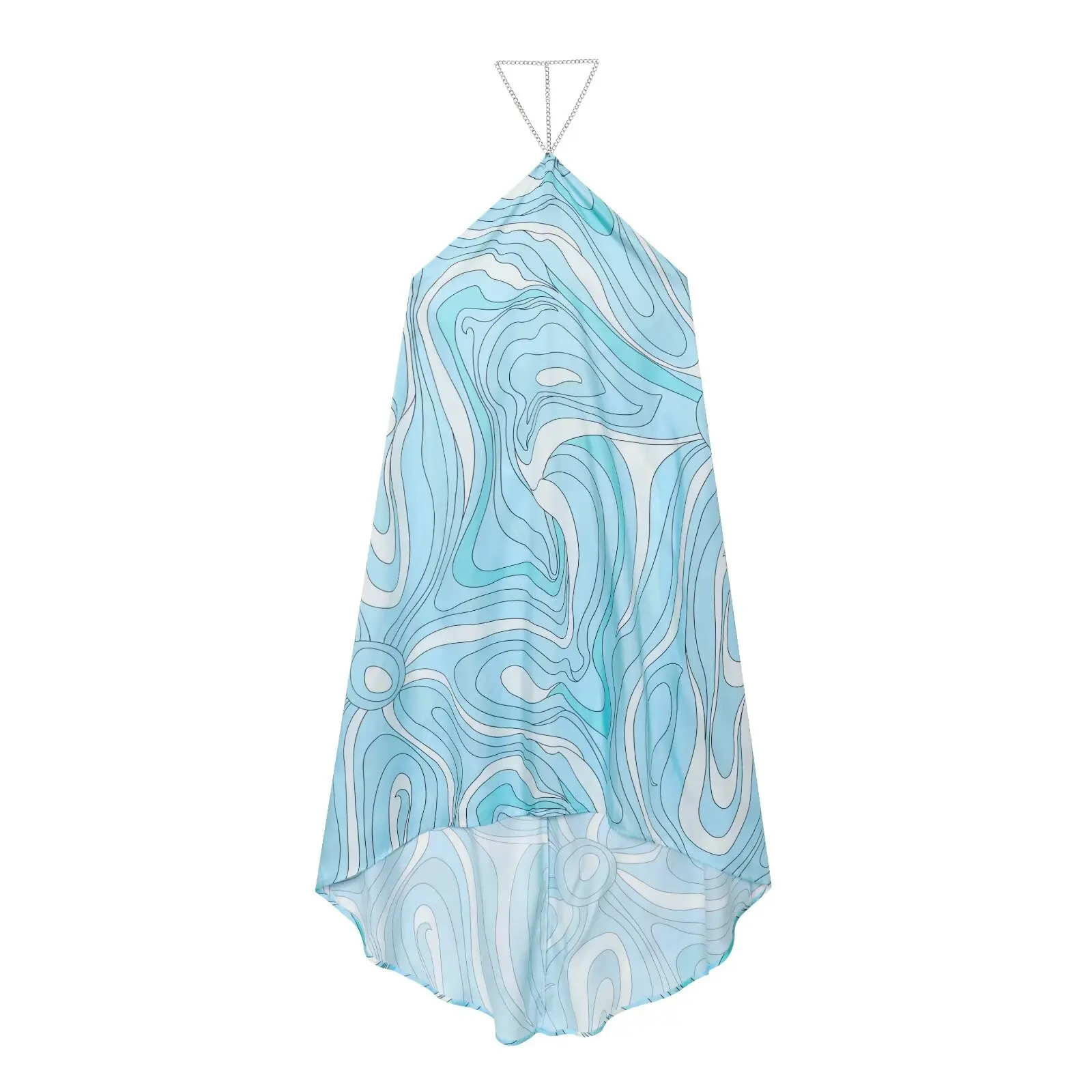 Vestido Casual Hoado con Estampado sin Mangas de Fibra de Poliéster de Cintura Alta E de Moda para Mujer, Primavera ...