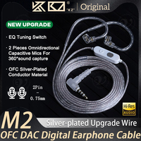 KZ M2 Dual Mic Silver Plated Cable Headphone Cord Type-C/3.5MM Upgrade Cable Earphone Cable Headset Wire for Castor EDX ZS10 PRO