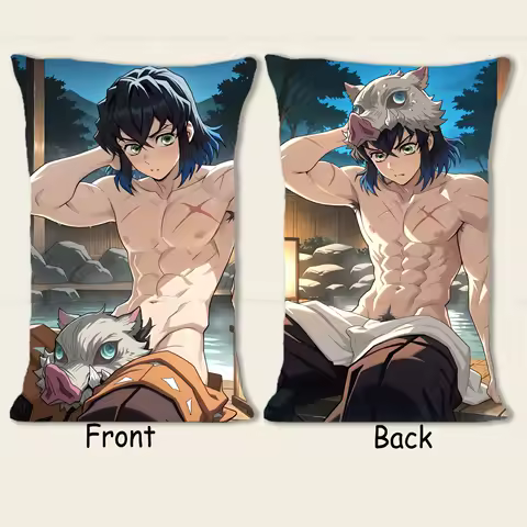 Anime Pillow Hashibira Inosuke Furry Dakimakura Nsfw Half body Cartoon Pillow Core Double Side Print 40X60cm