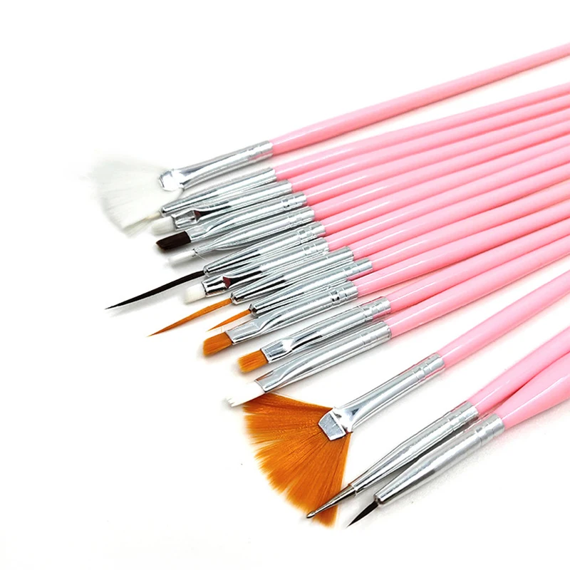 15Pcs Nail Brush Gel Brush For Manicure Acrylic UV Gel Extension Pen Nail Polish Painting Drawing Brush Liner Nail Brush