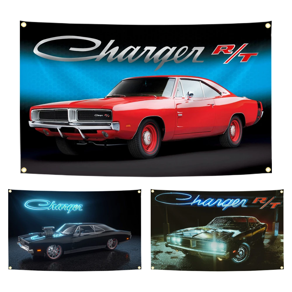 90x150cm Dod Charger RT Car Flag Racing Tapestry Polyester Digital Printing Banner for Garage Wall Art Out Door Decoration