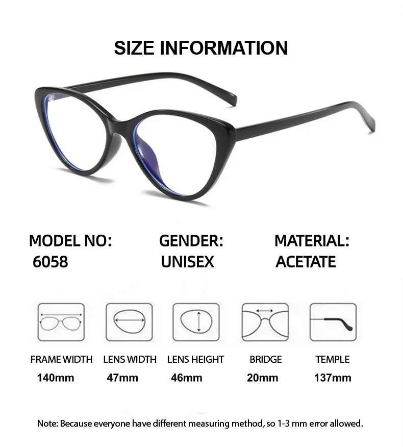 ELECCION نظارات طبية طالب نظارات الكمبيوتر إطار نظارات قصر النظر النساء الترا LightTR90 النظارات المضادة للأشعة الزرقاء #6