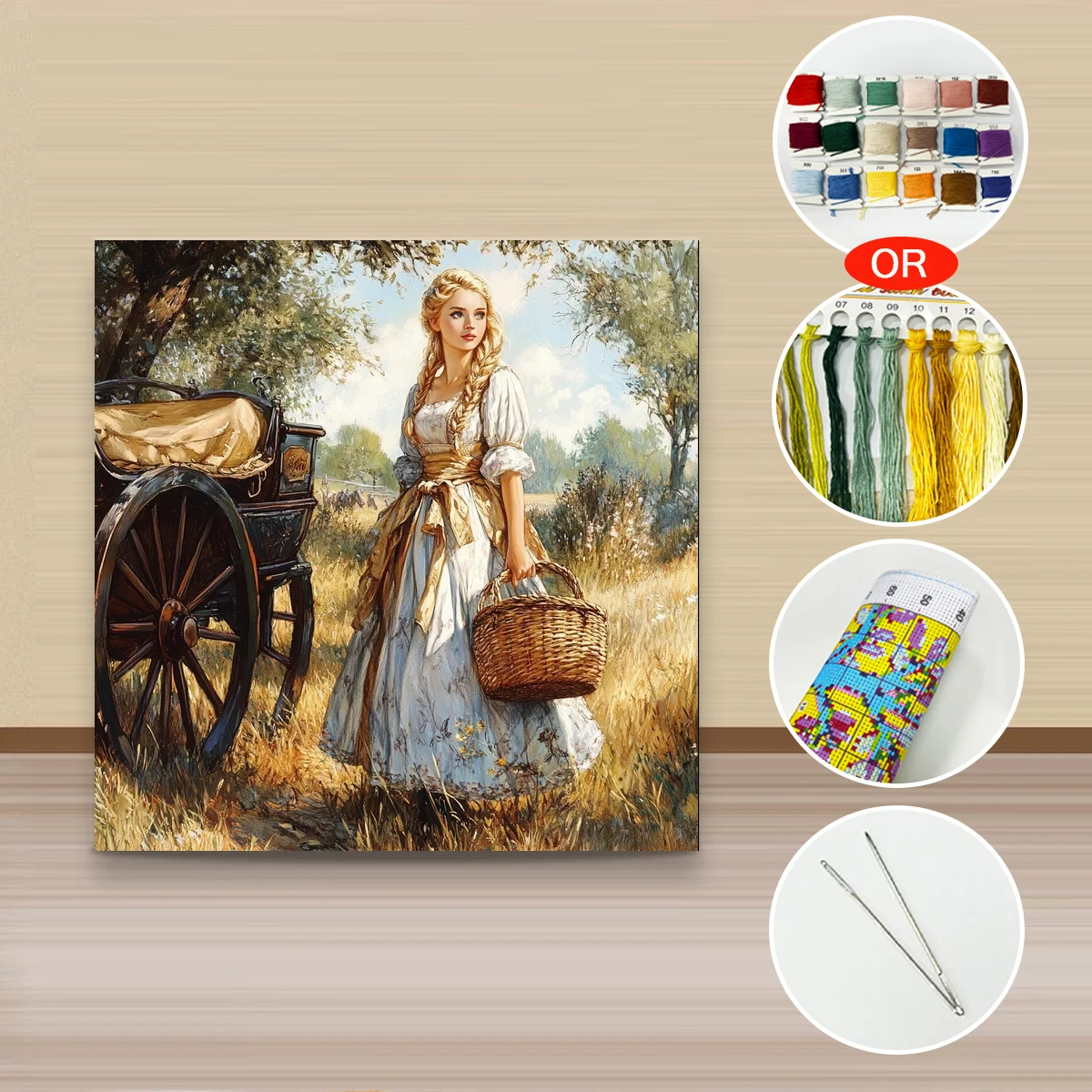 1 Stück 40x40 cm/15,74 Zoll, 11CT/14CT Kreuzstich-Set, DIY Valentinstagsgeschenk, Stickerei-Set für Festivals, Tiere – Detail 3