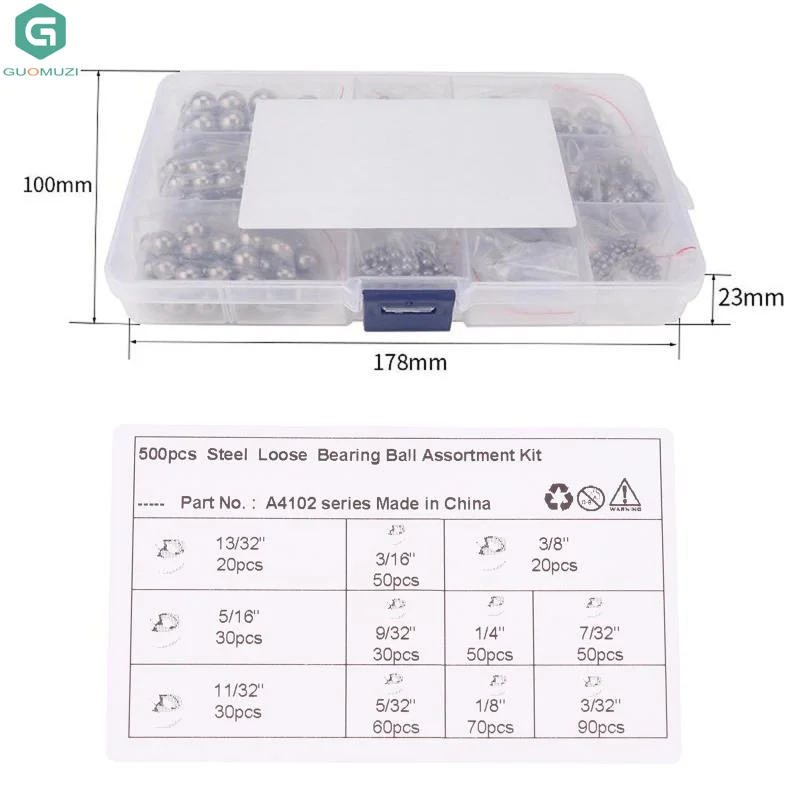 500Pcs/Box Silver Bicycle Carbon Steel Loose Beads Ball Bearing For Bottom Bracket Hub Headset Use MTB Road Bike Accessories