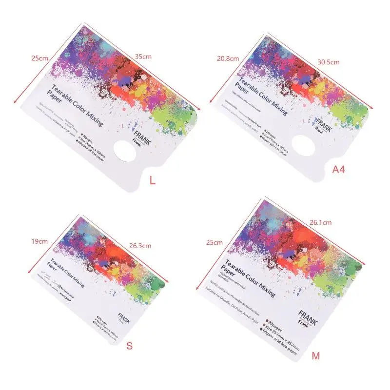 Palette de peinture jetable en papier détachable pour artistes – Idéale pour la gouache, l'acrylique, l'huile et l'aquarelle – Fournitures d'art très demandées