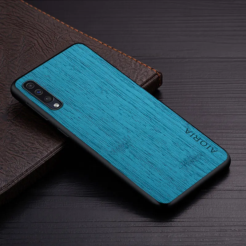 Case for Samsung Galaxy A50 A70 A50S A30S A40 A10 funda bamboo wood pattern Leather skin cover Luxury phone case coque capa