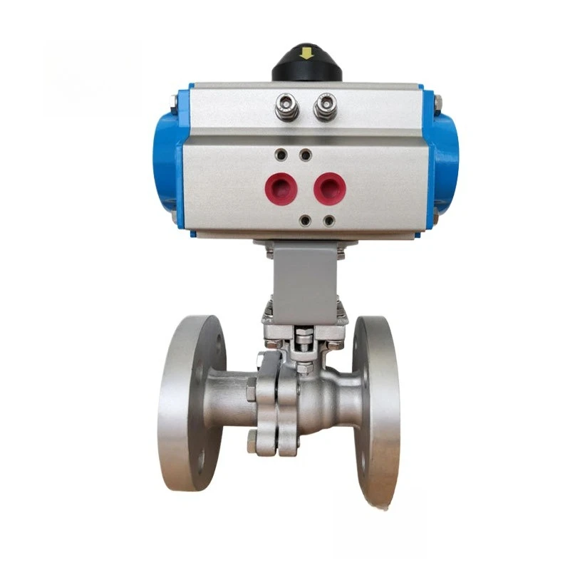 Pneumatic stainless steel flanged ball valve, high temperature and low temperature high pressure steam explosion-proof switch
