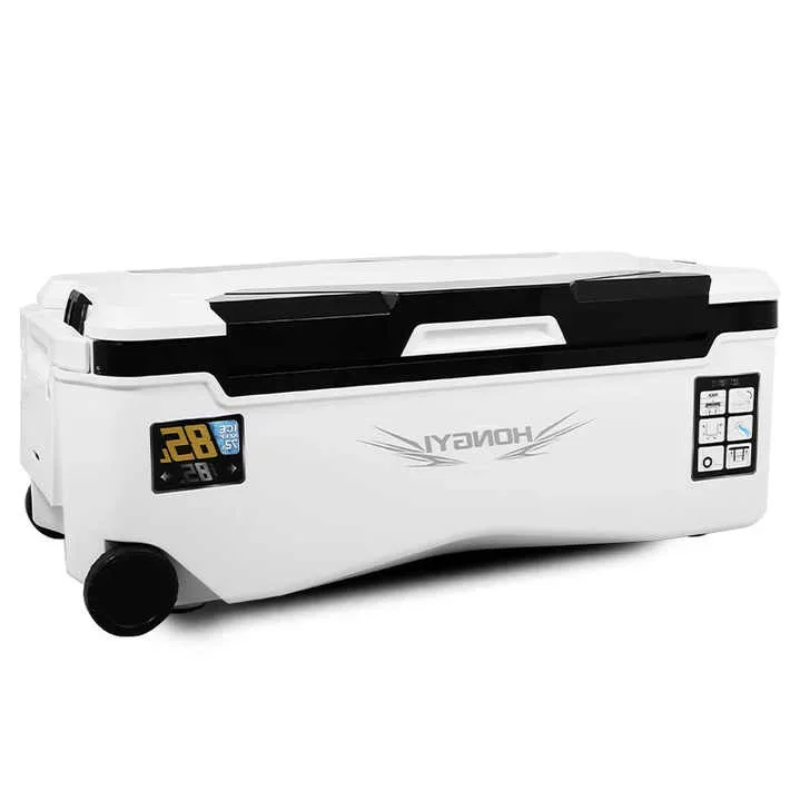 Cangye Solar Powered Fishing Box with Built-in Charging Oxygen Pump for Shrimp Raising, Live Shrimp, Live Bait, and Insulated Co