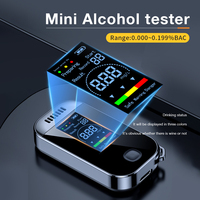 LCD Display Alcohol Tester USB Rechargeable Digital Breath Alcohol Meter High Sensitivity Breathalyzer Electronic Alcohol Tester