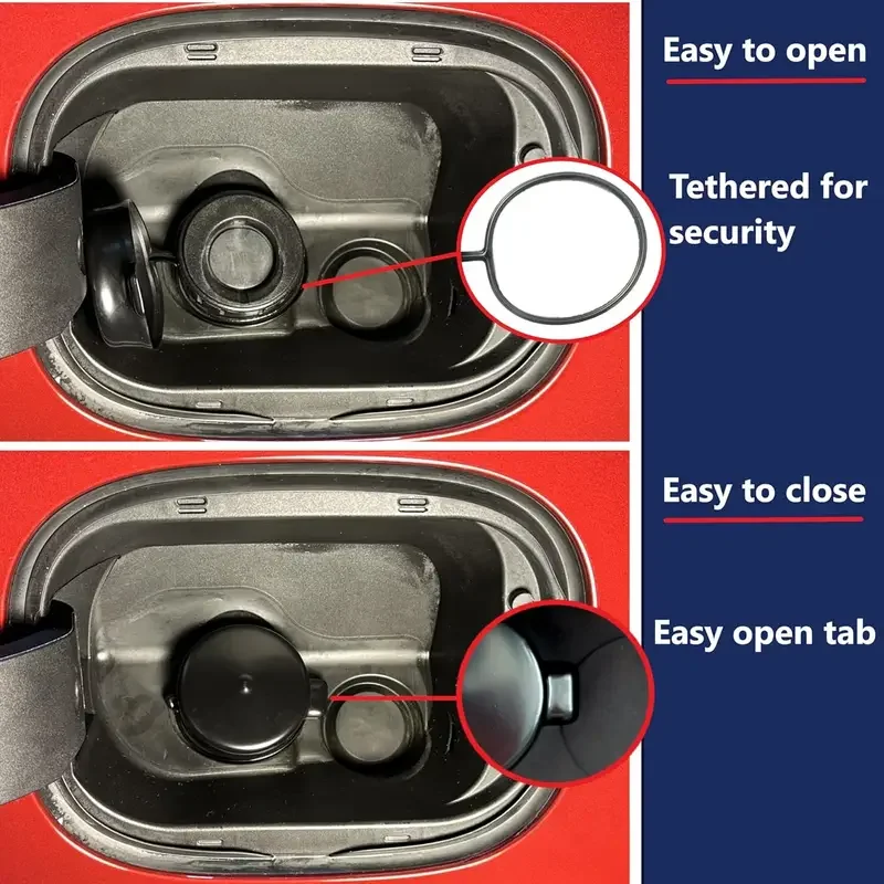 1 Stück 2,5-Zoll Tankdeckel Staubschutzabdeckung Schutzabdeckung mit Riemen Staubschutzdeckel für JEEP Dodge Ram Auto-Zubehör Großhandel – Detail 4
