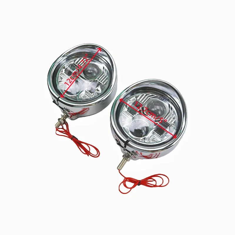 Motorcycle LED Auxiliary Fog Lights 12V Round Passing Spotlight for Harley Chopper Bobber Cafe Racer Classic FLHR Road King