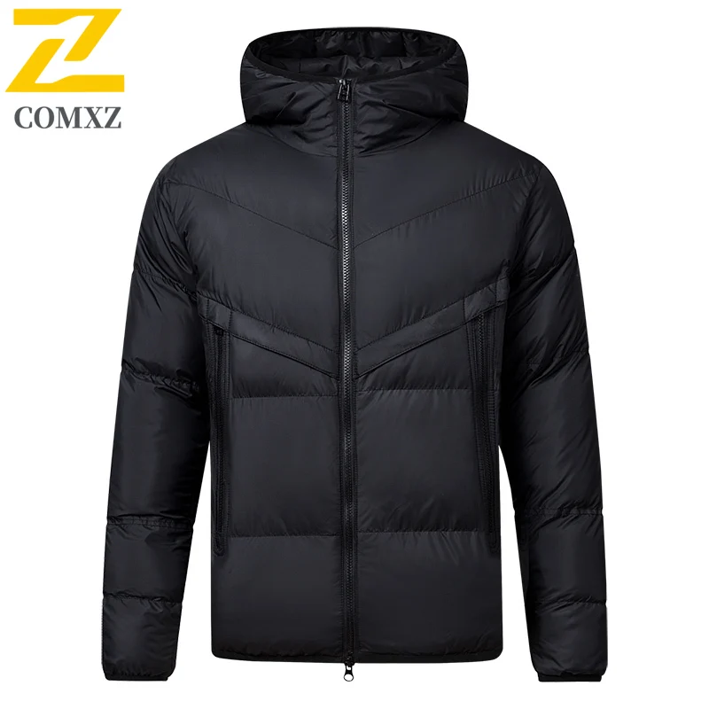 -16℃ Winter Warm Jacket Mens 2025 New Brand Solid Color Thick Down Cotton Padding Coat Brand Outdoor Snow Very Cold Hooded Parka
