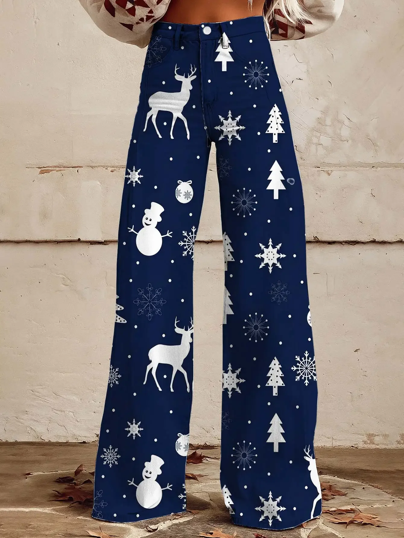 جينز دينم نسائي جديد لعيد الميلاد لعام 2026 - تصميم كاجوال وعصري ومريح وعصري لحجب الألوان #5