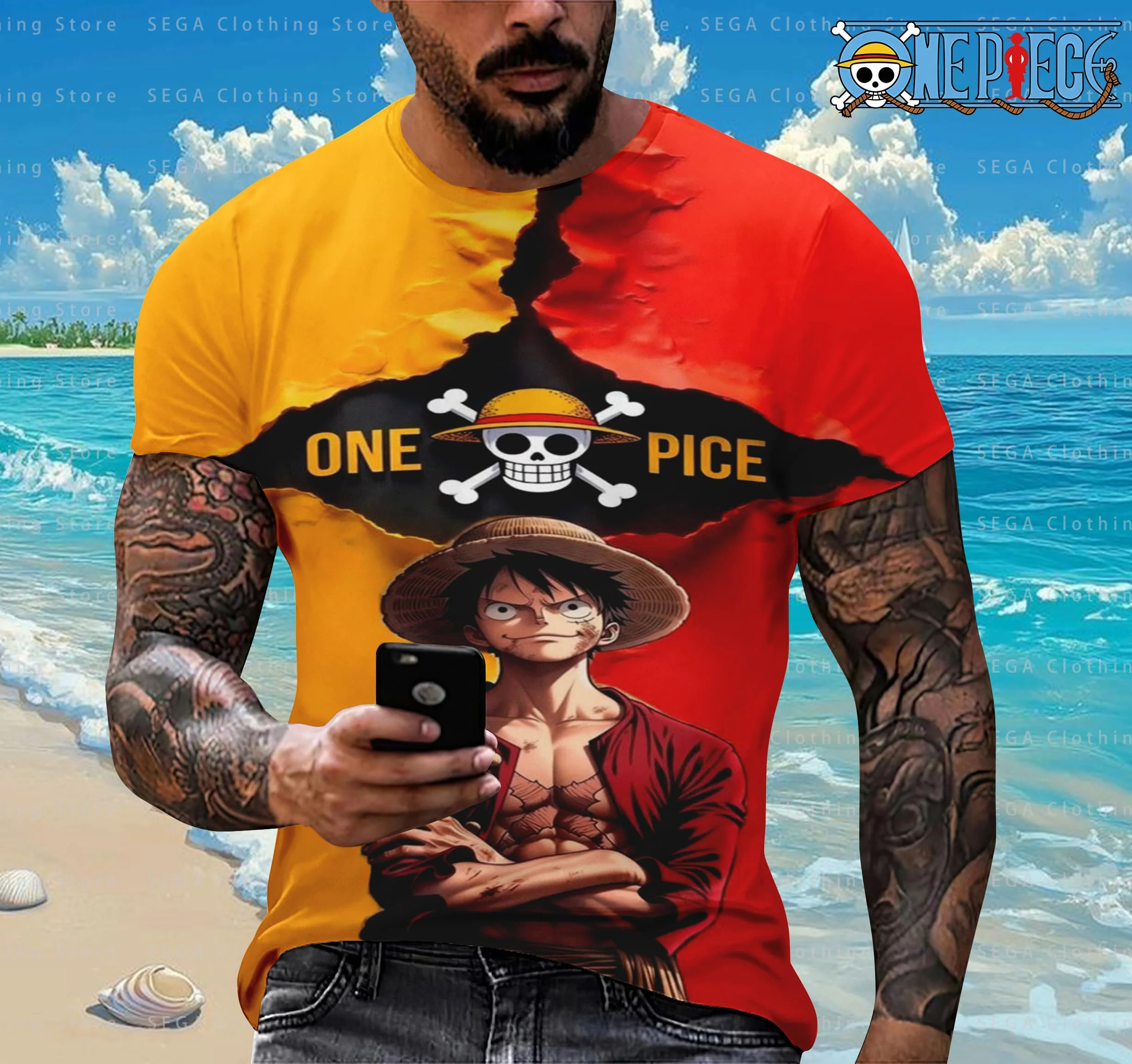 

Hot Japan Anime ONE PIECE Summer 2025 Men's 3D Printing Cosplay T-shirt Women's and Children's Street T-shirts Unisex Large Top
