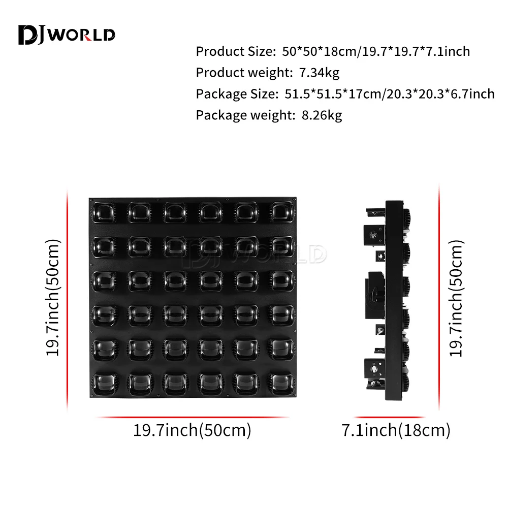 Imagem -03 - Led Blinder Matrix Beam Lighting Dmx512 Effect Iluminação de Palco para dj Festa Dance Floor Bar Casamento 36x10w Rgbw 4in 1