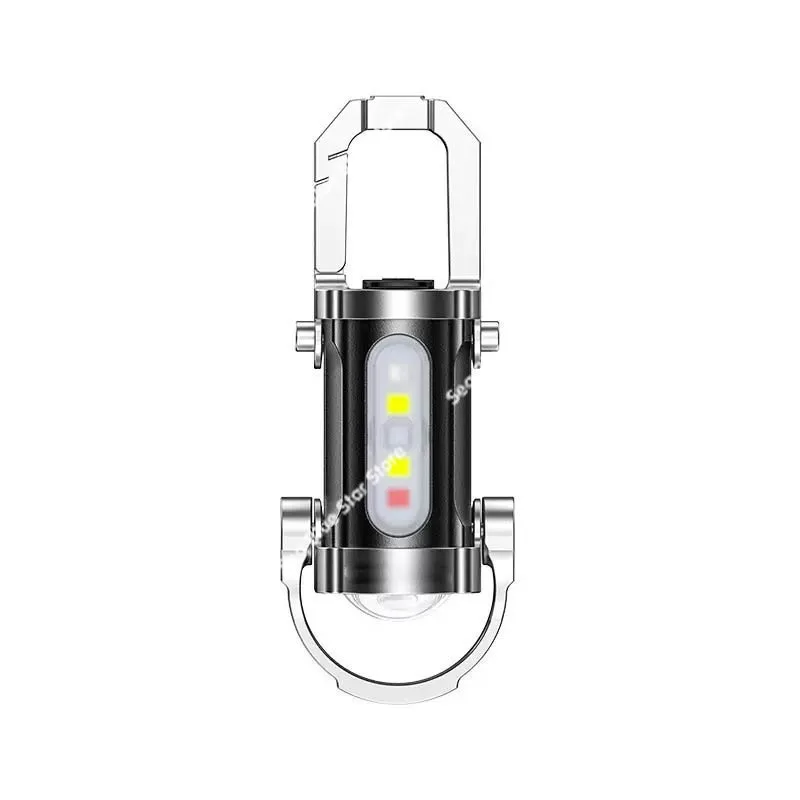 Multifunctional emergency waterproof oversized floodlight keychain flashlight light black buckle outdoor portable portable light
