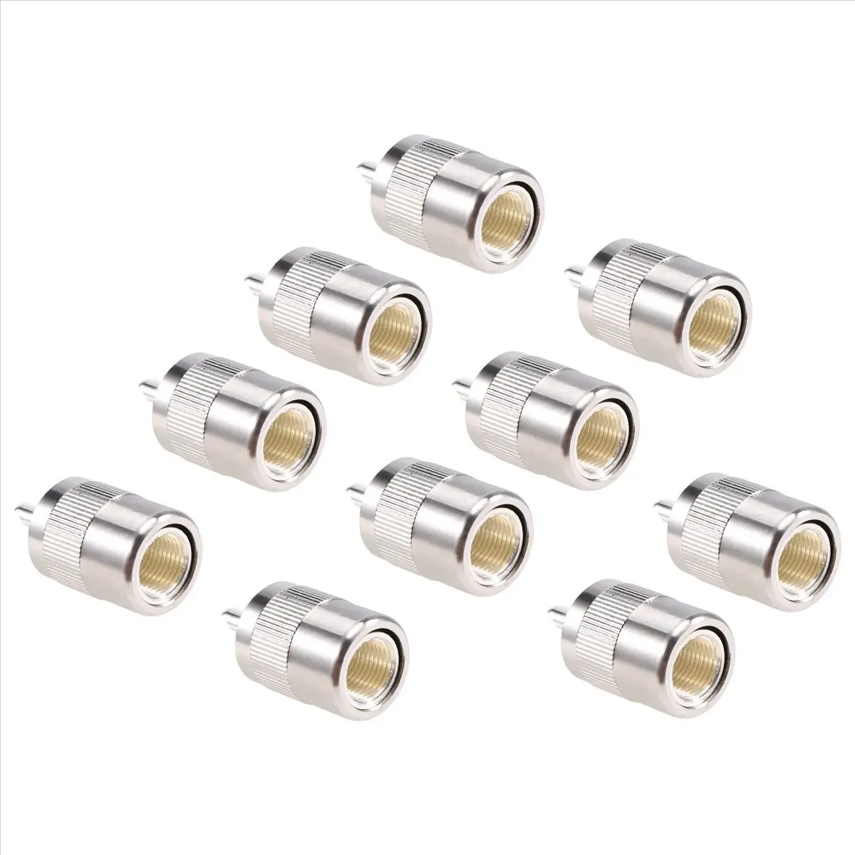 HAPPY DIAN! 10 piezas Conector UHF macho PL259 conector para soldar RG8 RG213 LMR400 7D- cable plateado