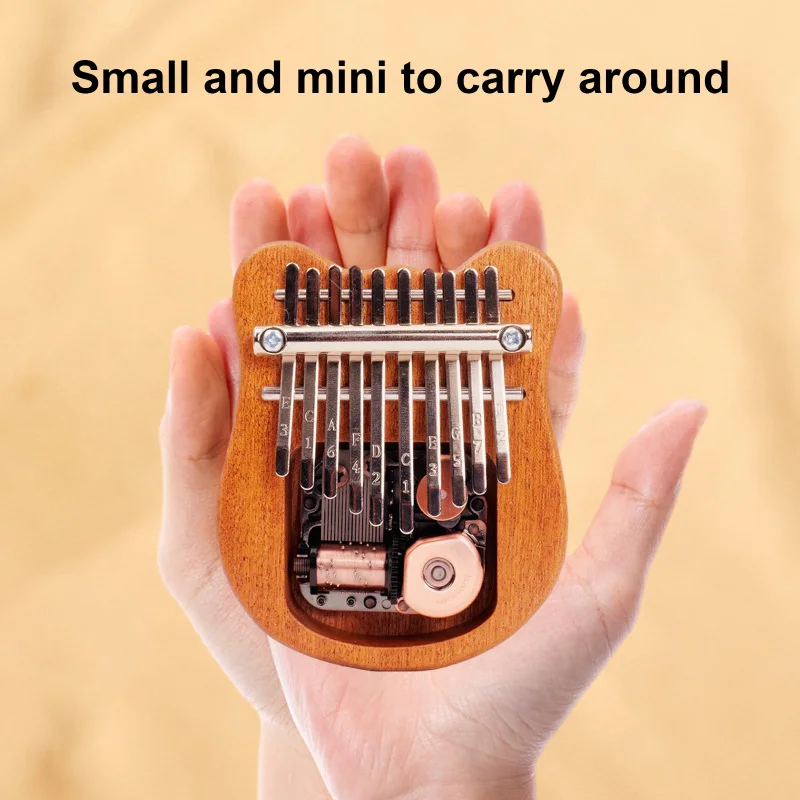 Mini Thumb Piano 10Keys Portable Musical Instrument Cartoon Cute Thumb Piano Music Box Gift for Beginners Thumb Piano Instrument