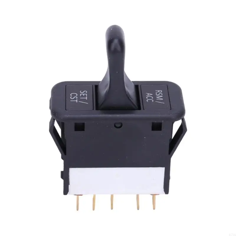 Cruise Control Switches Assembly With 5 Electrical Pins, Labeled SET and RSM Buttons, Side Mounting Clips, and Part Number D7YA